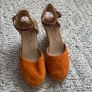 Orange Suede Espadrille Size 38
